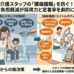 介護スタッフの入浴介助による腰痛をスイトルボディ導入で防ぎ、離職防止、採用力強化、人材定着を実現する経営戦略の解説マニュアル。